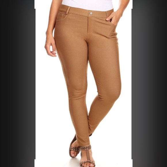 Plus Size Mid Rise Skinny Jeggings - Picture 2 of 6